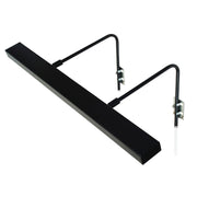 Black LED picture light bar with two wall mounting brackets and extendable arms