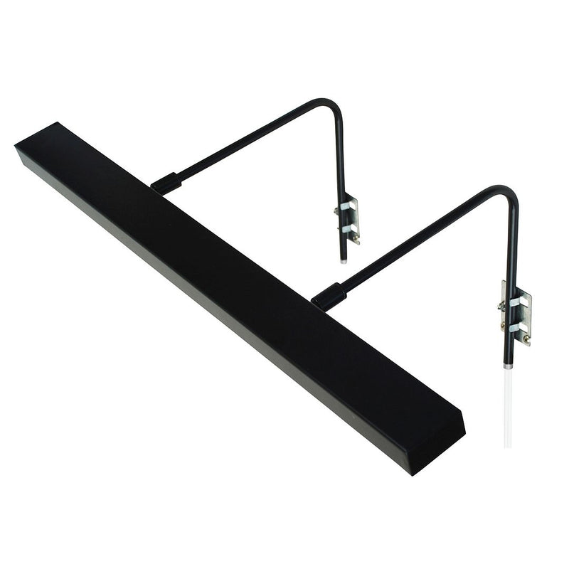 Black LED picture light bar with two wall mounting brackets and extendable arms