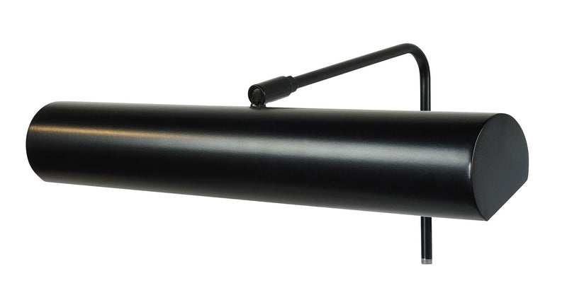 Black 16" plug-in LED picture light with cylindrical housing and gooseneck arm