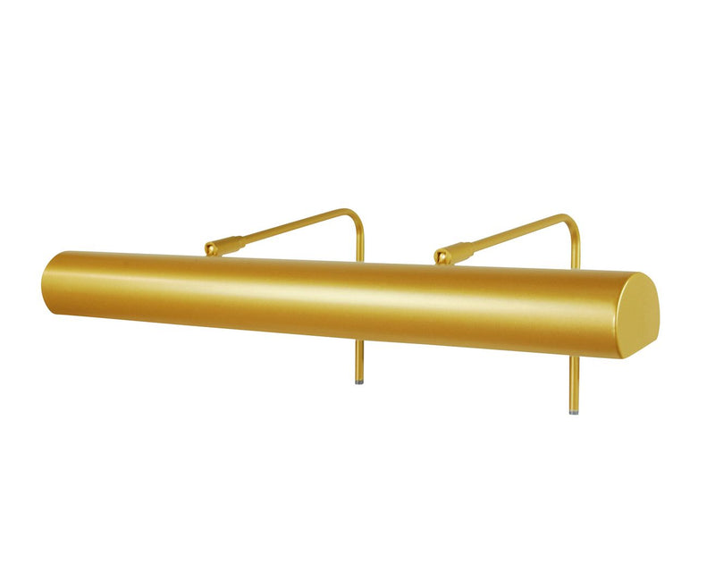 Gold matte LED picture light bar with plug-in ends and mounting brackets