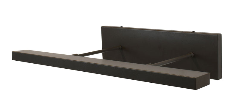 Bronze matte LED picture light with long wall-mounted bar and rectangular backplate