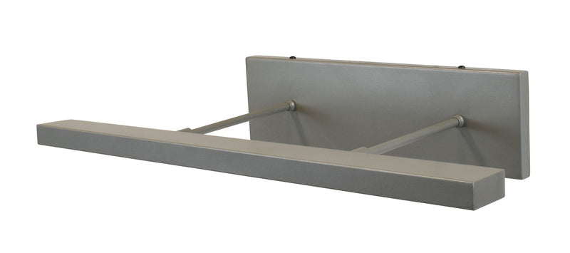 Satin silver direct wire LED picture light with rectangular wall-mounted bar