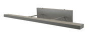 Satin silver direct-wire LED picture light with long bar and back mounting plate