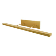 Gold matte LED picture light bar with rectangular backplate and slim diffuser
